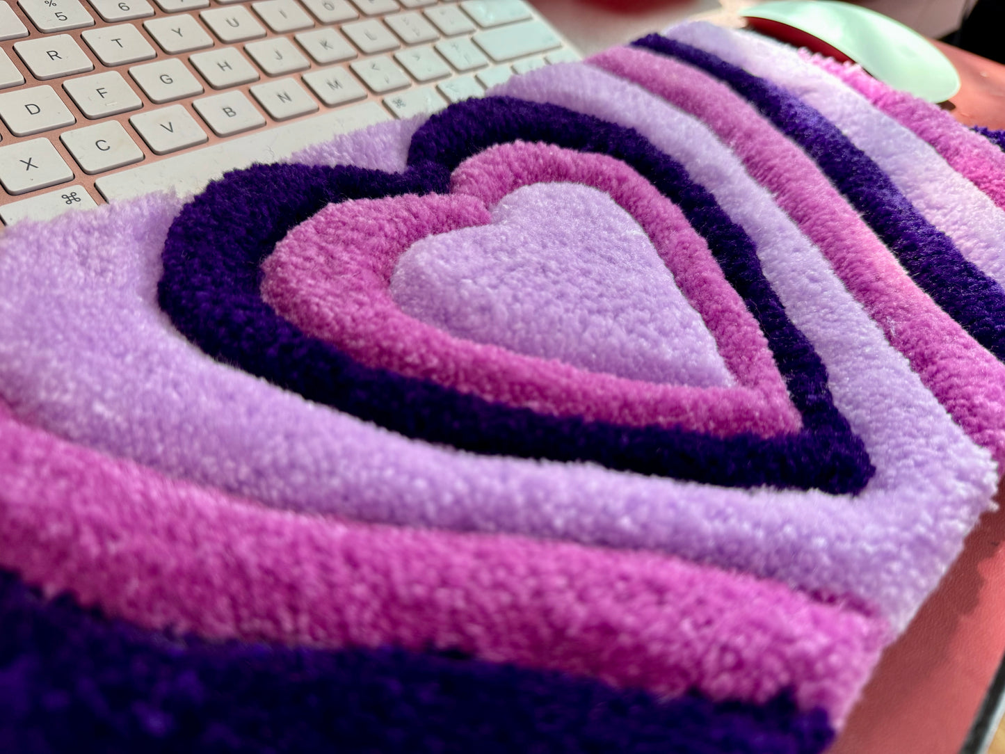 Heart Keyboard Rug Pad